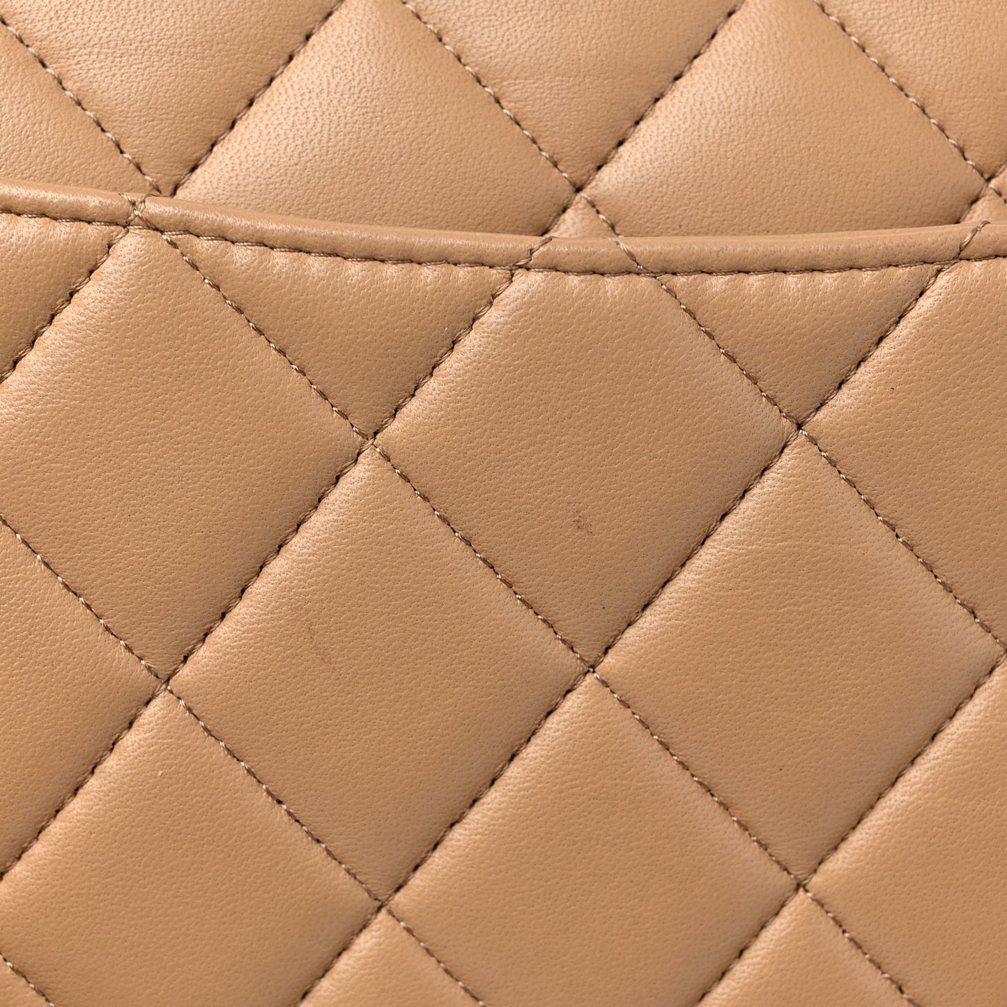 Lambskin Quilted Jumbo Double Flap Beige Clair