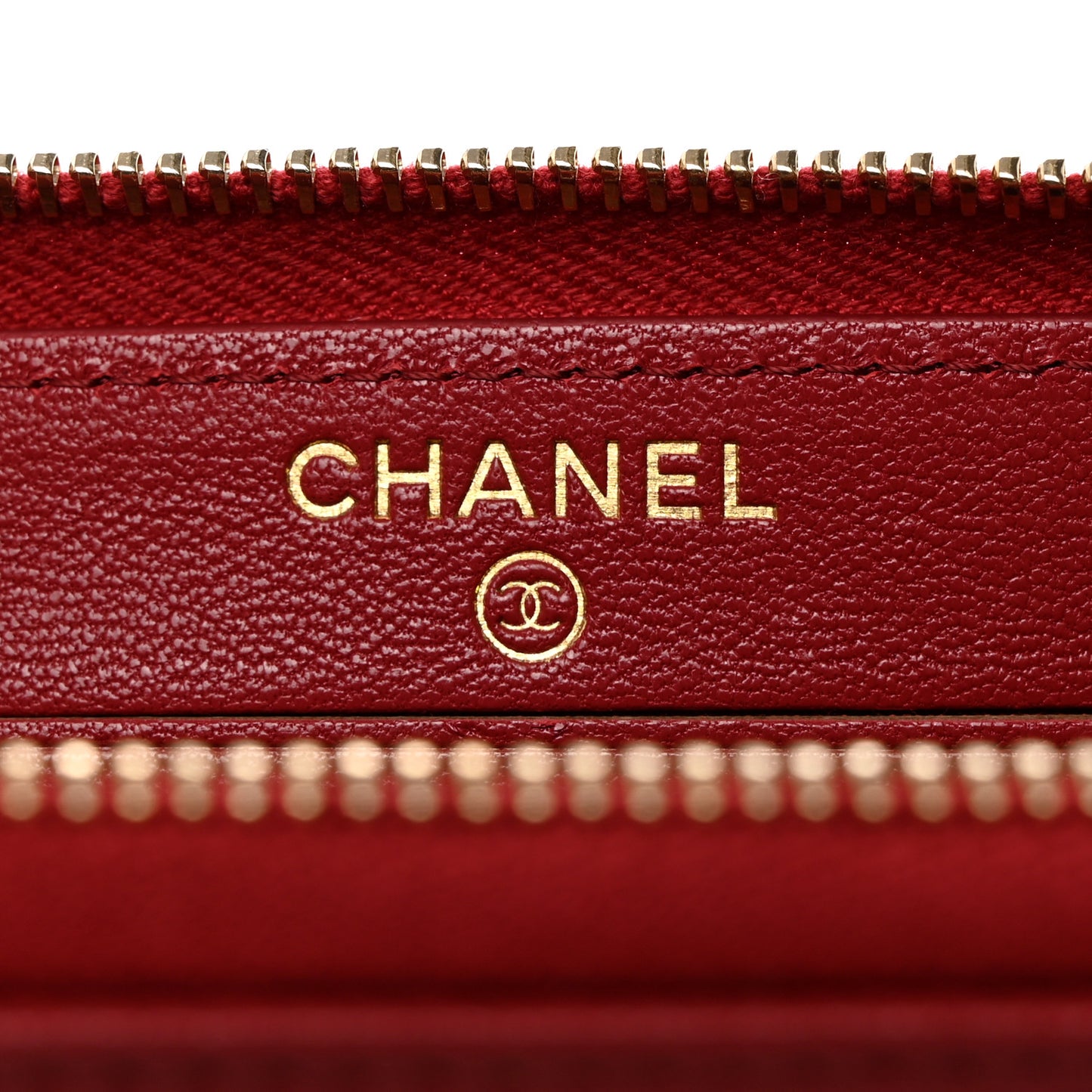 Sheepskin Quilted Medium Mademoiselle Vintage Zip Around Wallet Red