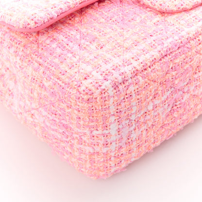 Chanel Tweed Quilted Mini Rectangular Flap Orange Pink Ecru 10 of 12