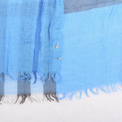 Burberry Wool Silk House Check Lightweight Scarf Cornflower Blue 4 of 5