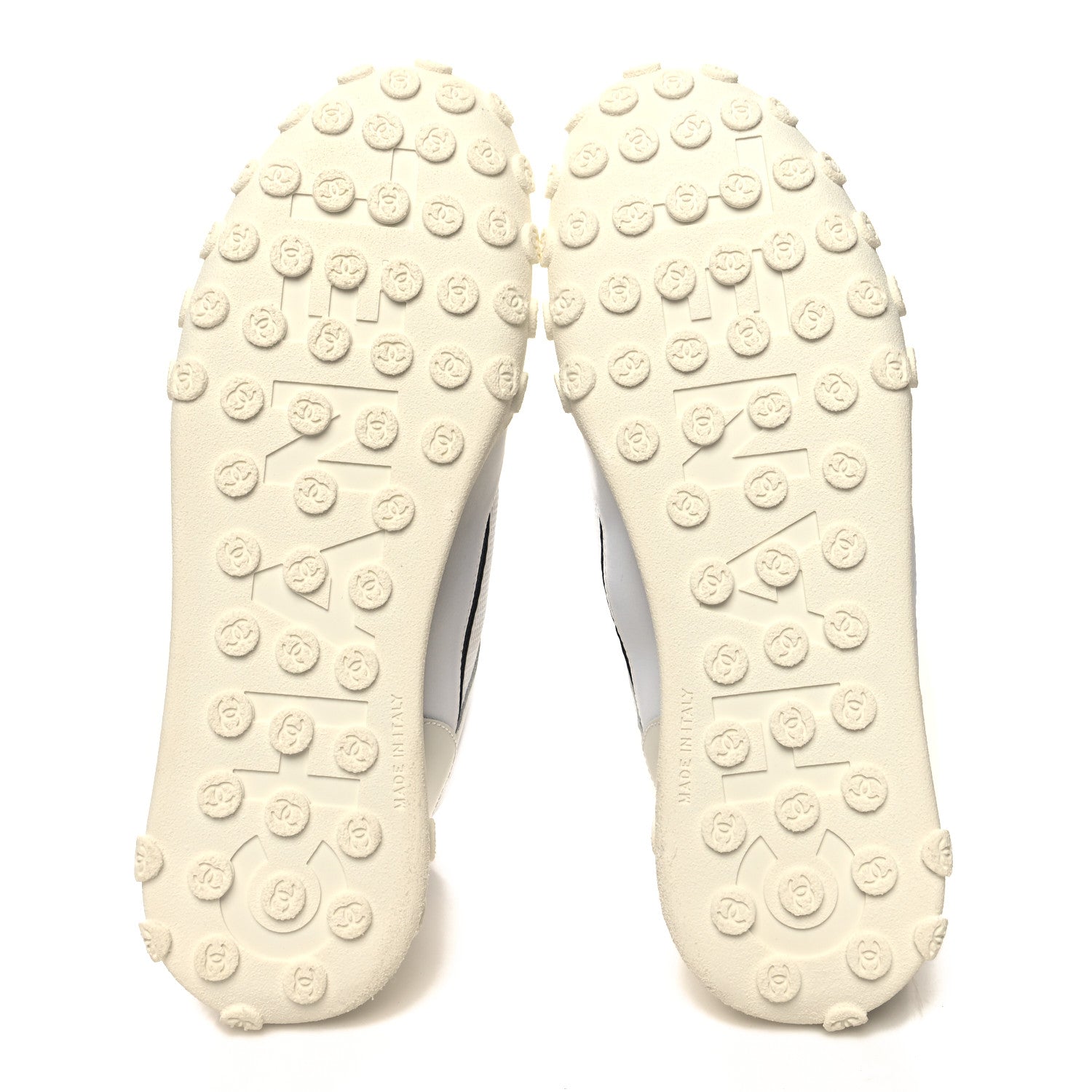 Chanel Calfskin Mesh Lycra Womens Logo High Top Sneakers 40 White 5 of 9