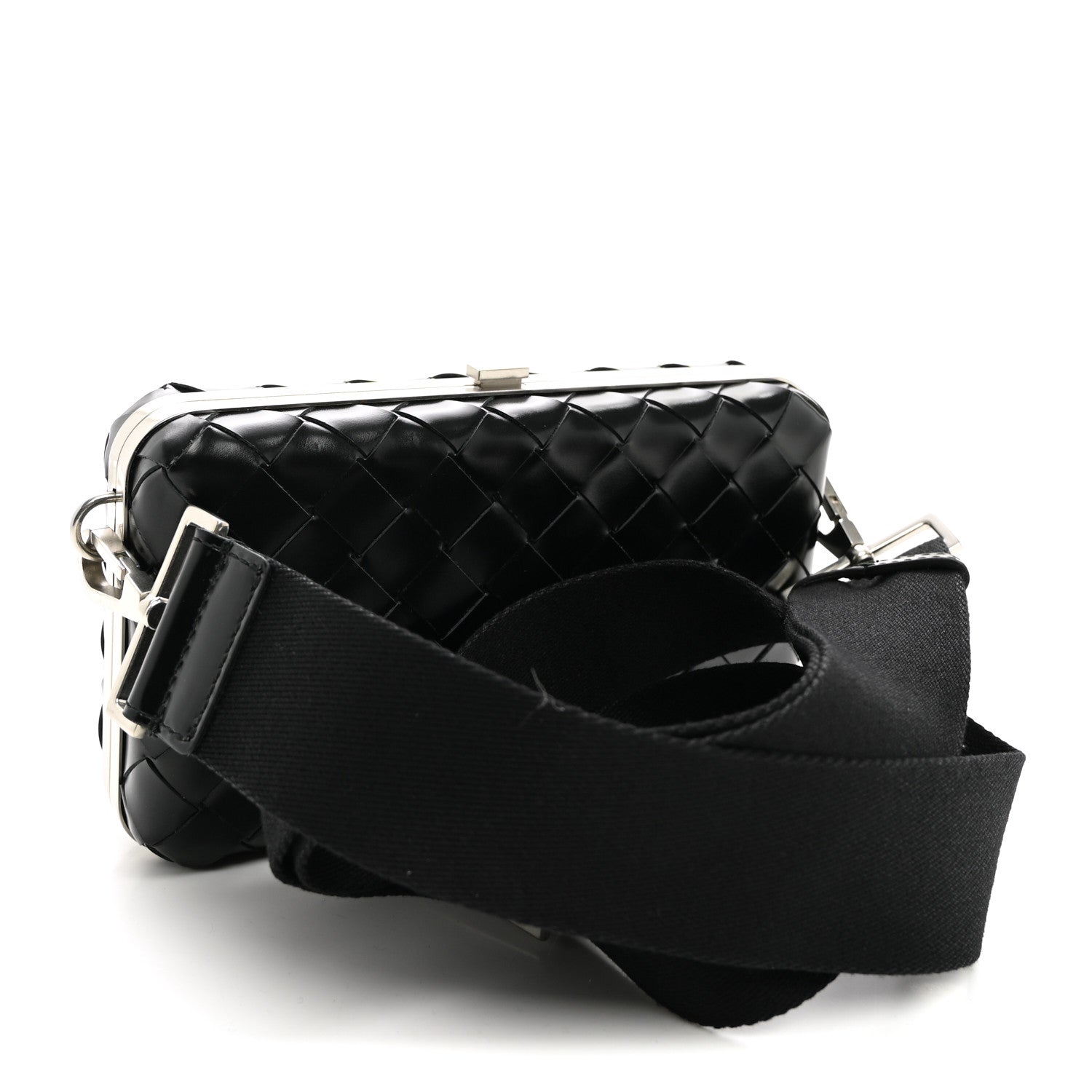 Bottega Veneta Spazzolato Intrecciato Mens Crossbody Messenger Case Black 3 of 9