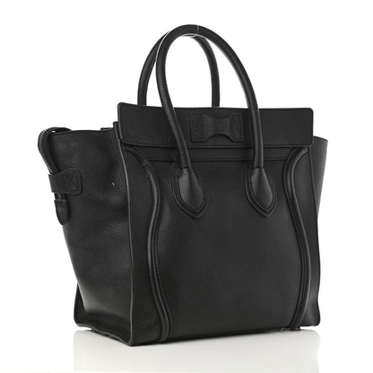 Celine Drummed Calfskin Mini Luggage Black 3 of 15