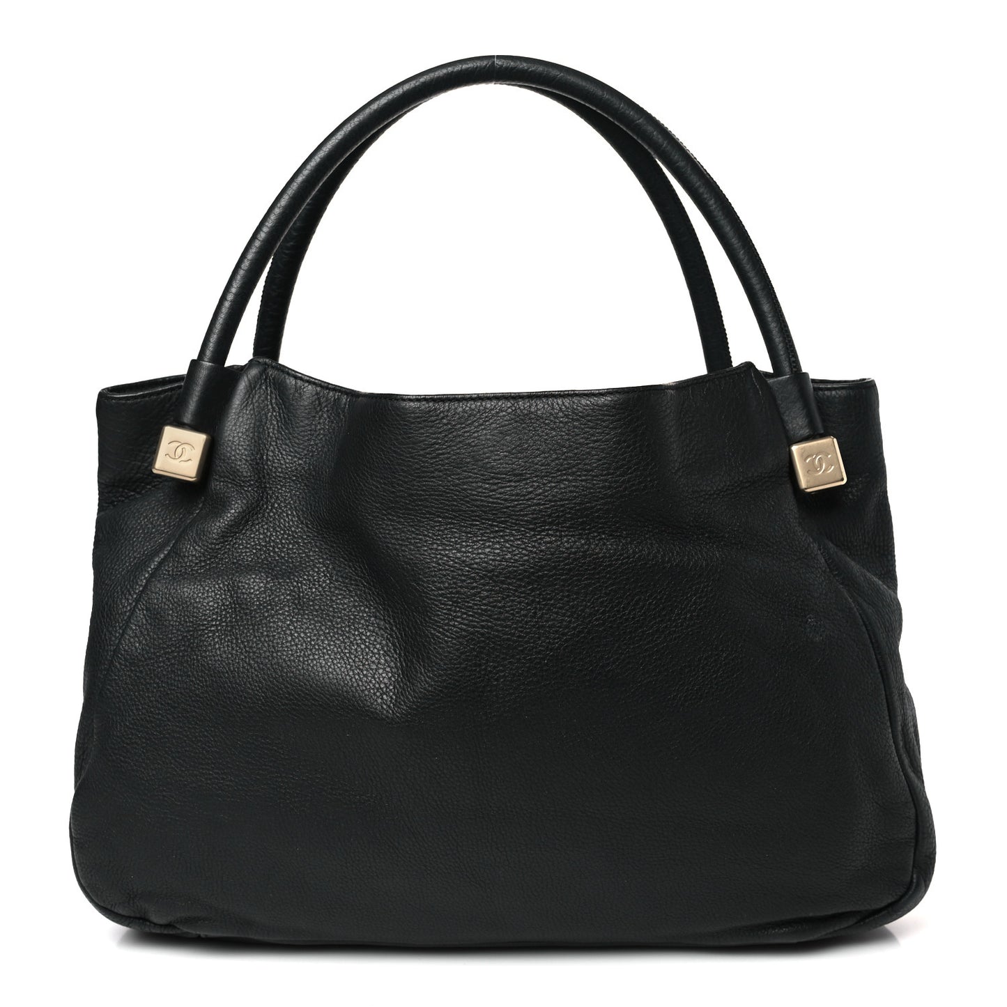 Calfskin CC Dice Tote Bag Black