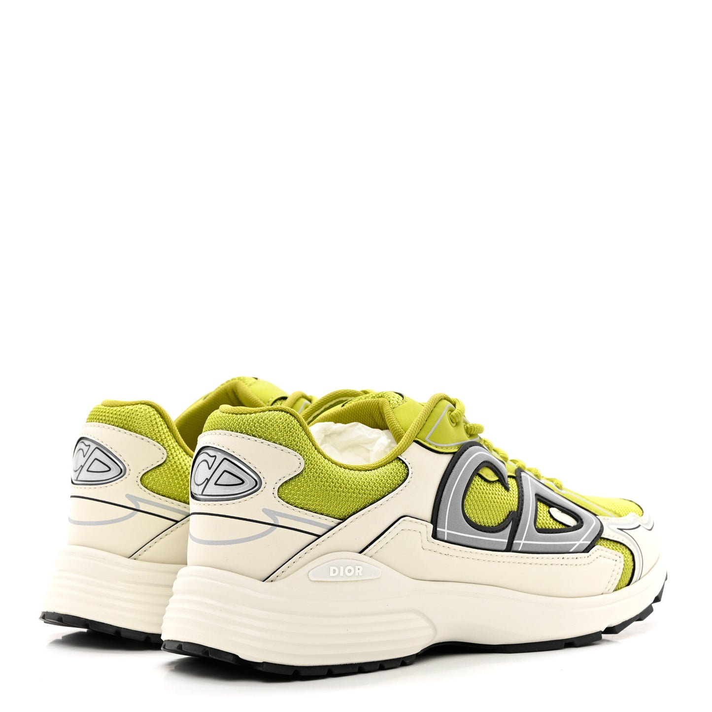 Technical Mesh Calfskin Mens B30 Sneakers 42 Green Grey