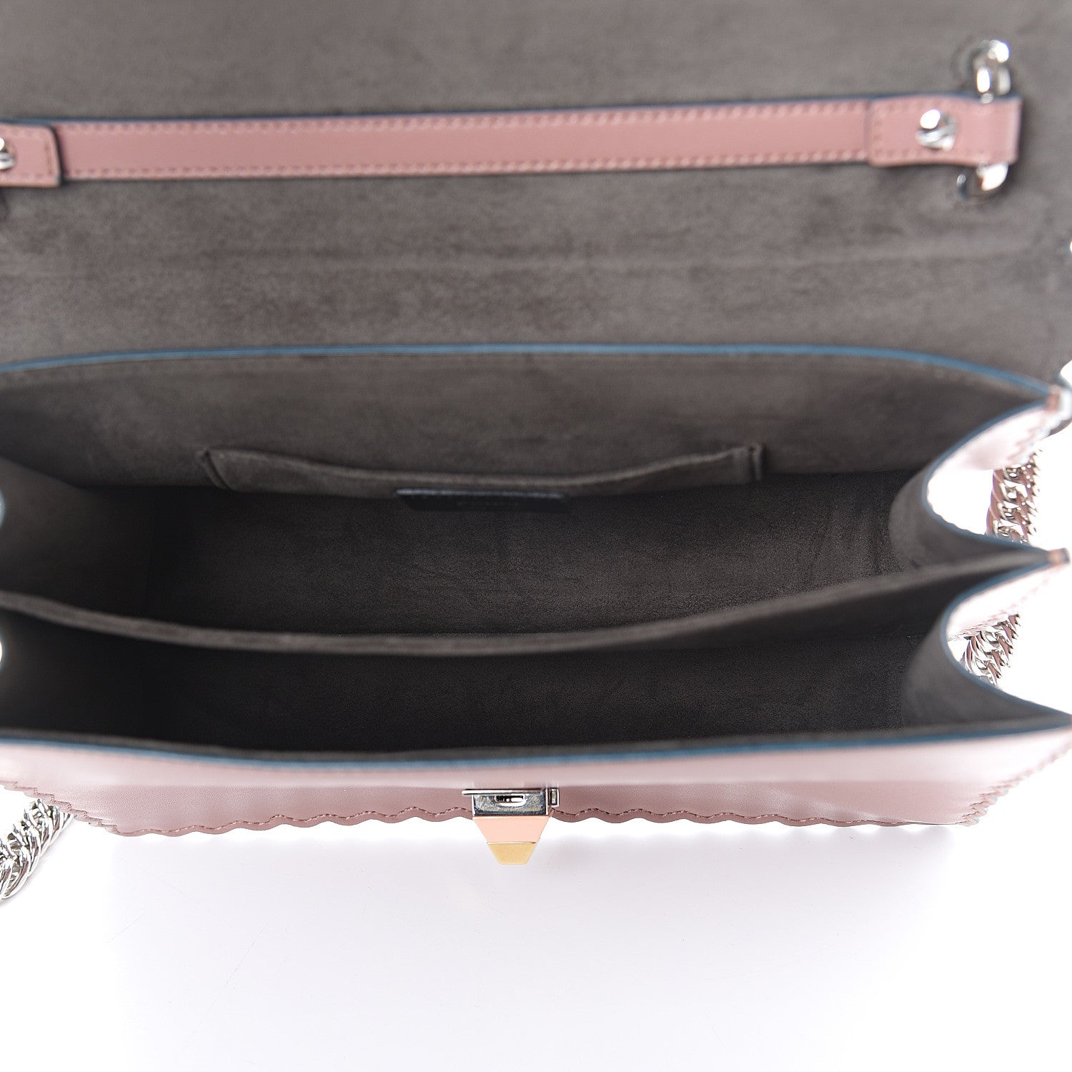 Fendi Vitello Liberty Scalloped Studded Kan I Shoulder Bag English Rose 4 of 8
