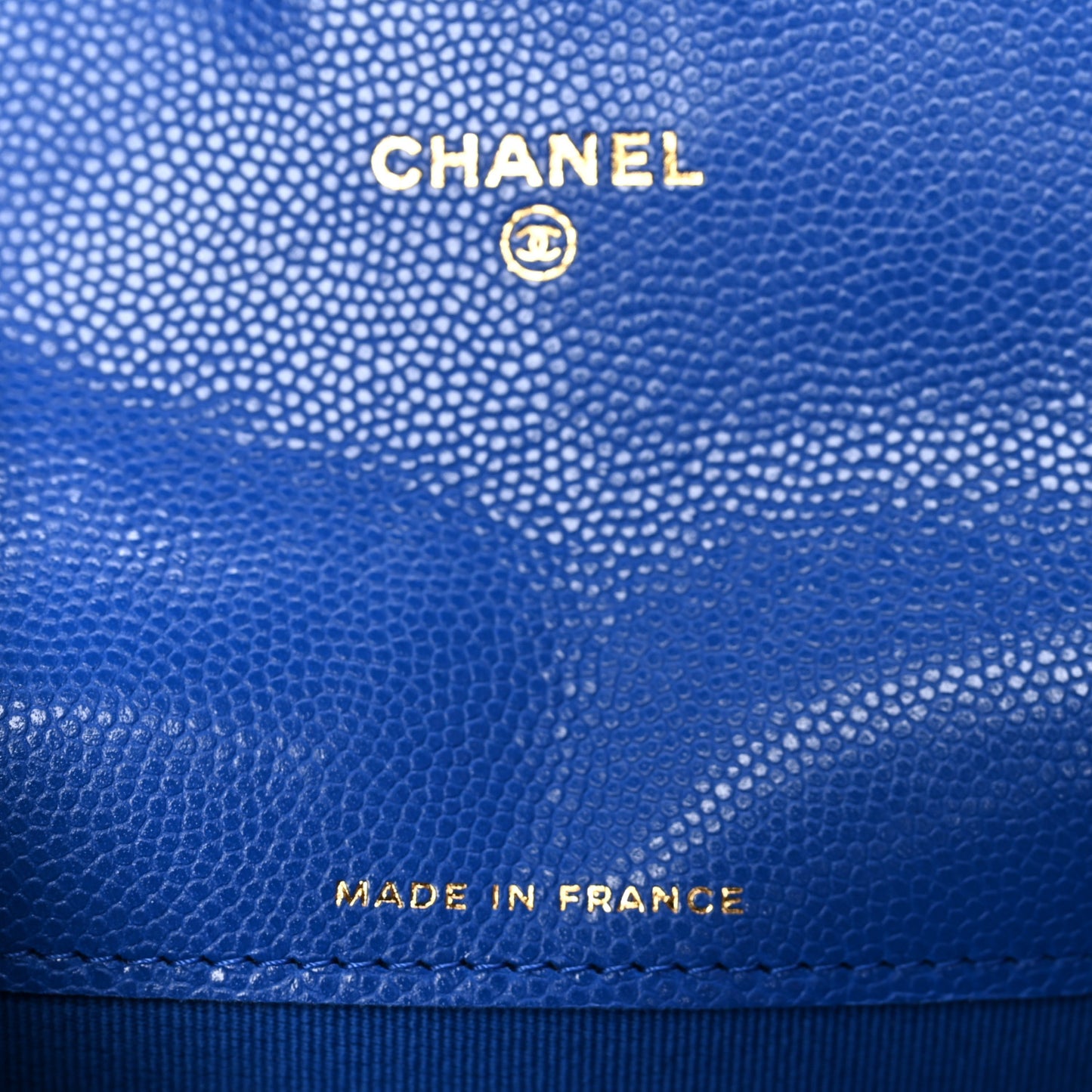 Caviar Quilted Flap Card Holder Wallet Blue
