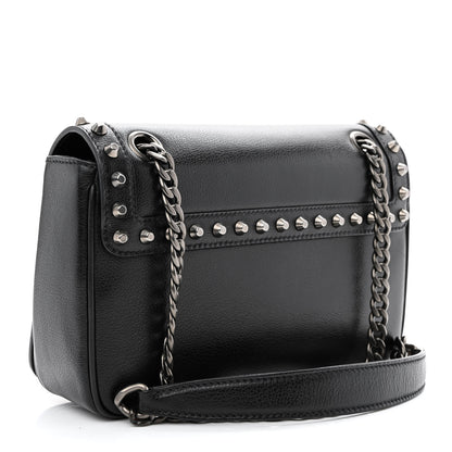 Prada Glace Calfskin Studded Crossbody Black 3 of 11