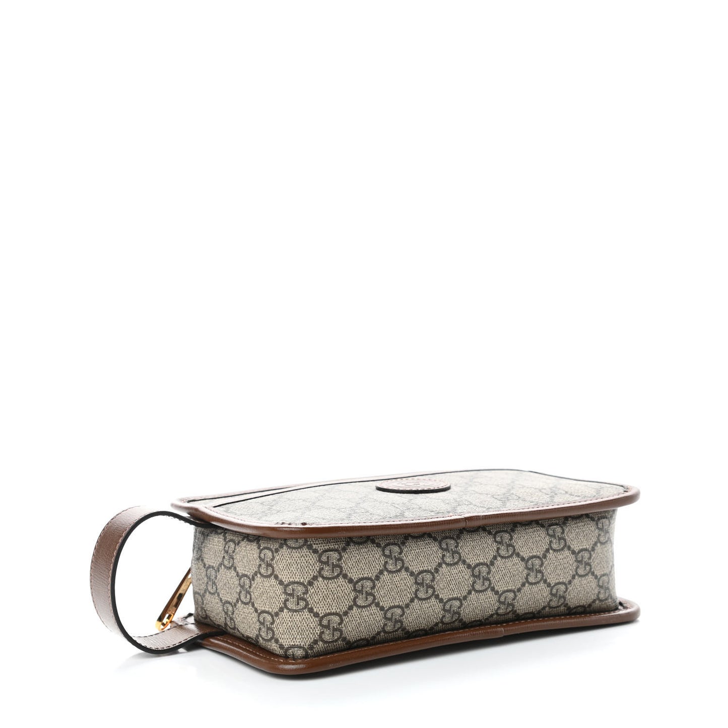 GG Supreme Monogram Textured Calfskin Retro Interlocking G Travel Pouch Beige Ebony Brown Sugar