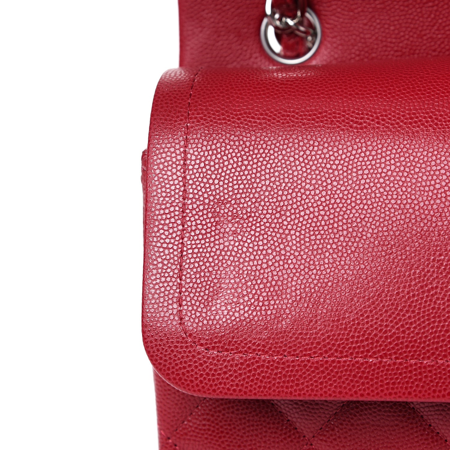 Chanel Caviar Quilted Maxi Double Flap Red 12 of 14