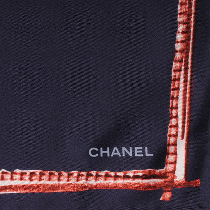 Chanel Silk Camellia Flower Square Scarf 3 of 5