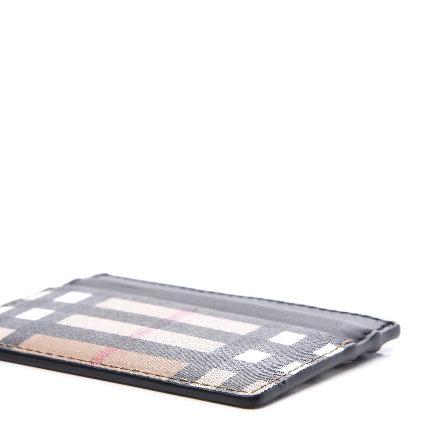 Burberry Vintage Check Calfskin Card Case Black 6 of 8