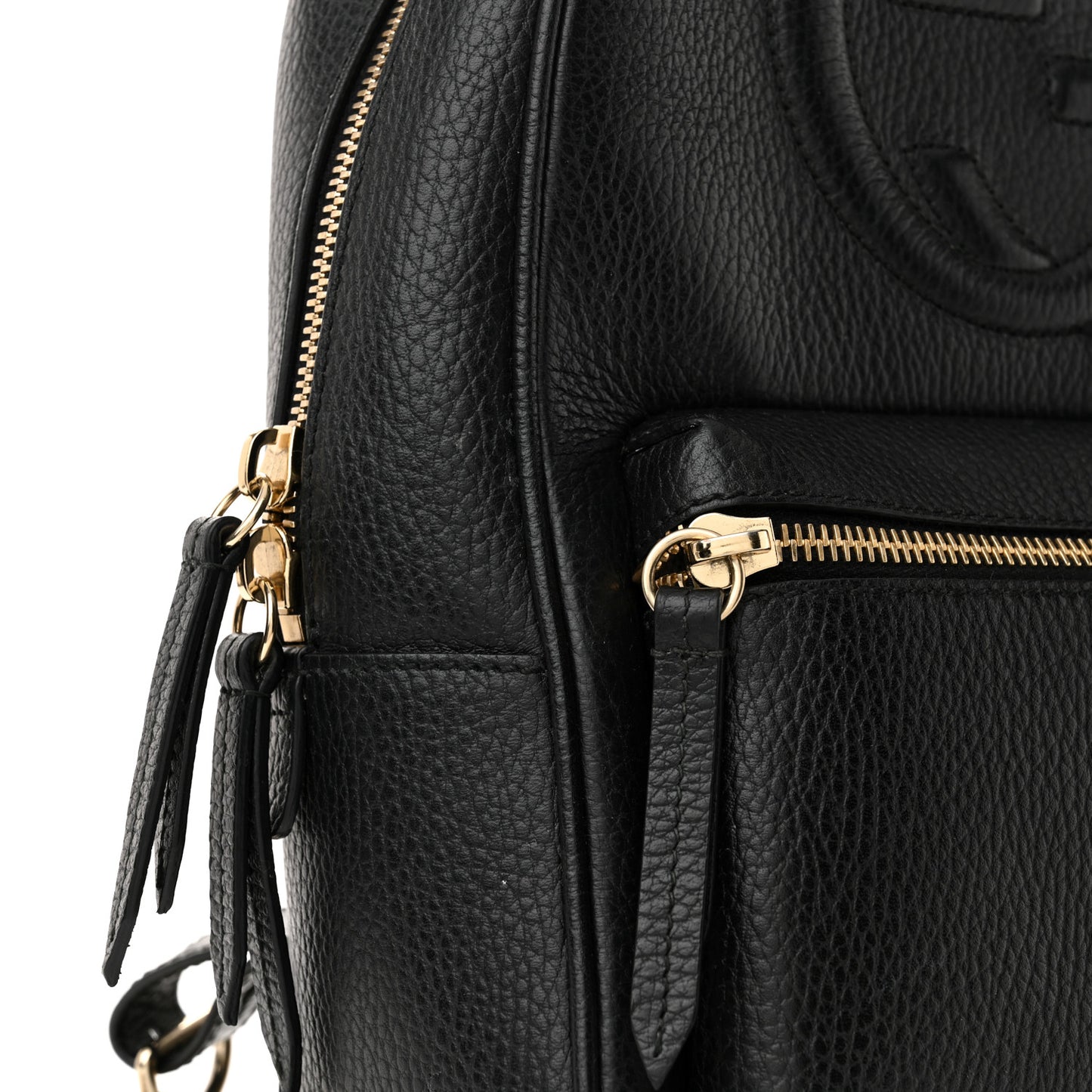 Pebbled Calfskin Soho Chain Backpack Black
