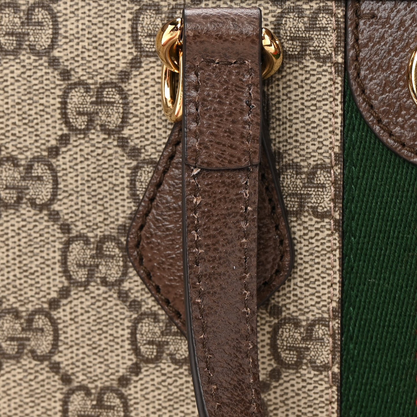 GG Supreme Monogram Web Medium Ophidia Tote Bag Brown