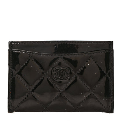 Chanel Patent Calfskin Quilted Card Holder So Black 1 of 7