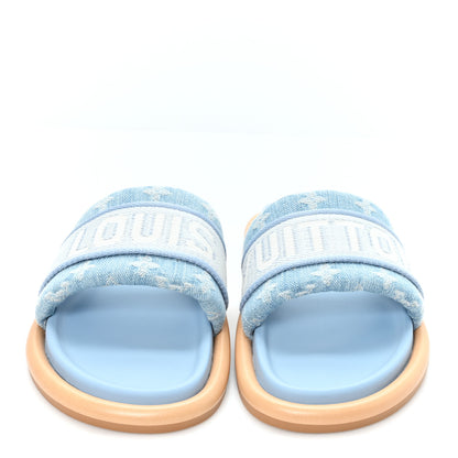 Louis Vuitton Monogram Denim LV Bliss Womens Comfort Mules 40 Turquoise 3 of 9