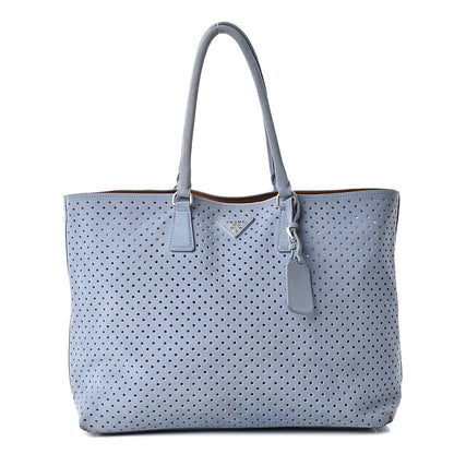 Prada Suede Perforated Tote Astrale 3 of 20