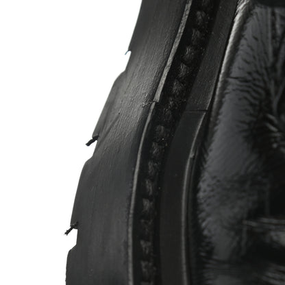 Chanel Shiny Calfskin Quilted Lace Up Combat Boots 35 Black 9 of 12