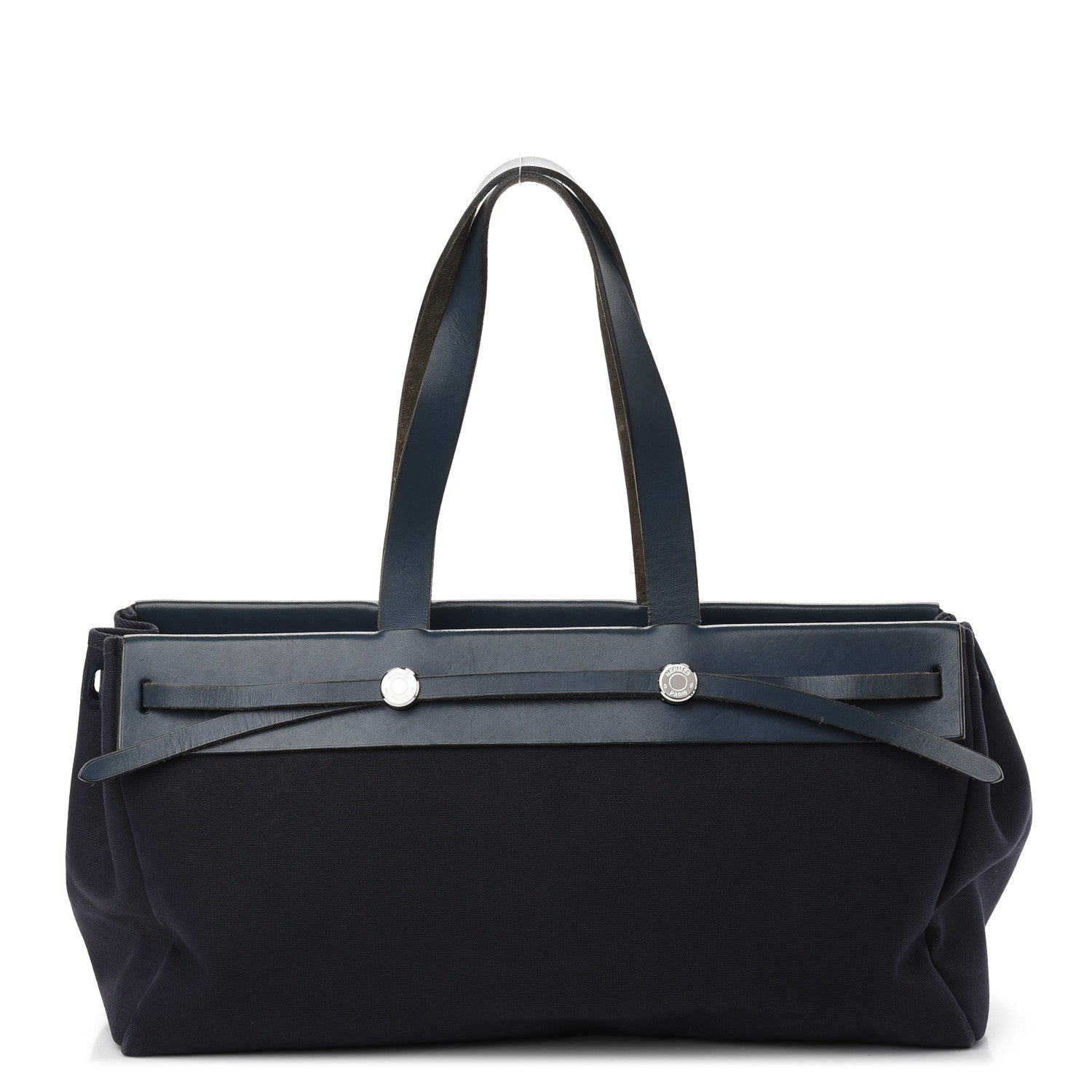Hermes Toile Vache Hunter Herbag Cabas MM Bleu Marine 1 of 10