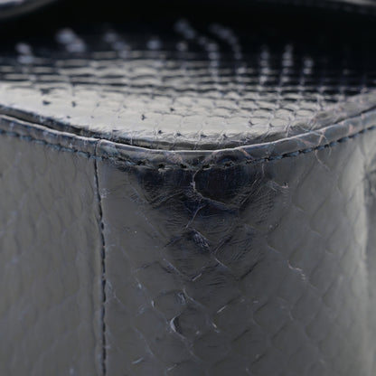 Chanel Snakeskin Mini Rectangular Flap Navy Blue 12 of 12