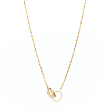 Cartier 18K Yellow Gold Diamond Interlocking LOVE Necklace 1 of 5
