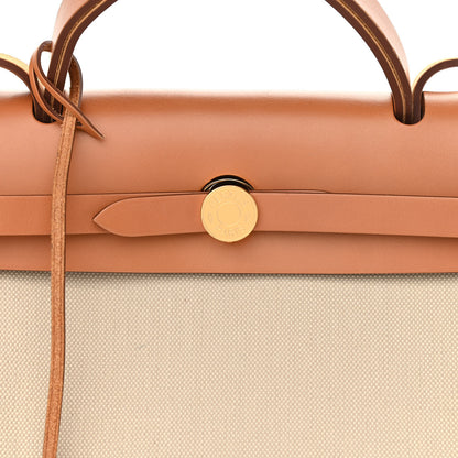 Hermes Vache Hunter Toile Herbag Zip 31 PM Trench Gold 10 of 12