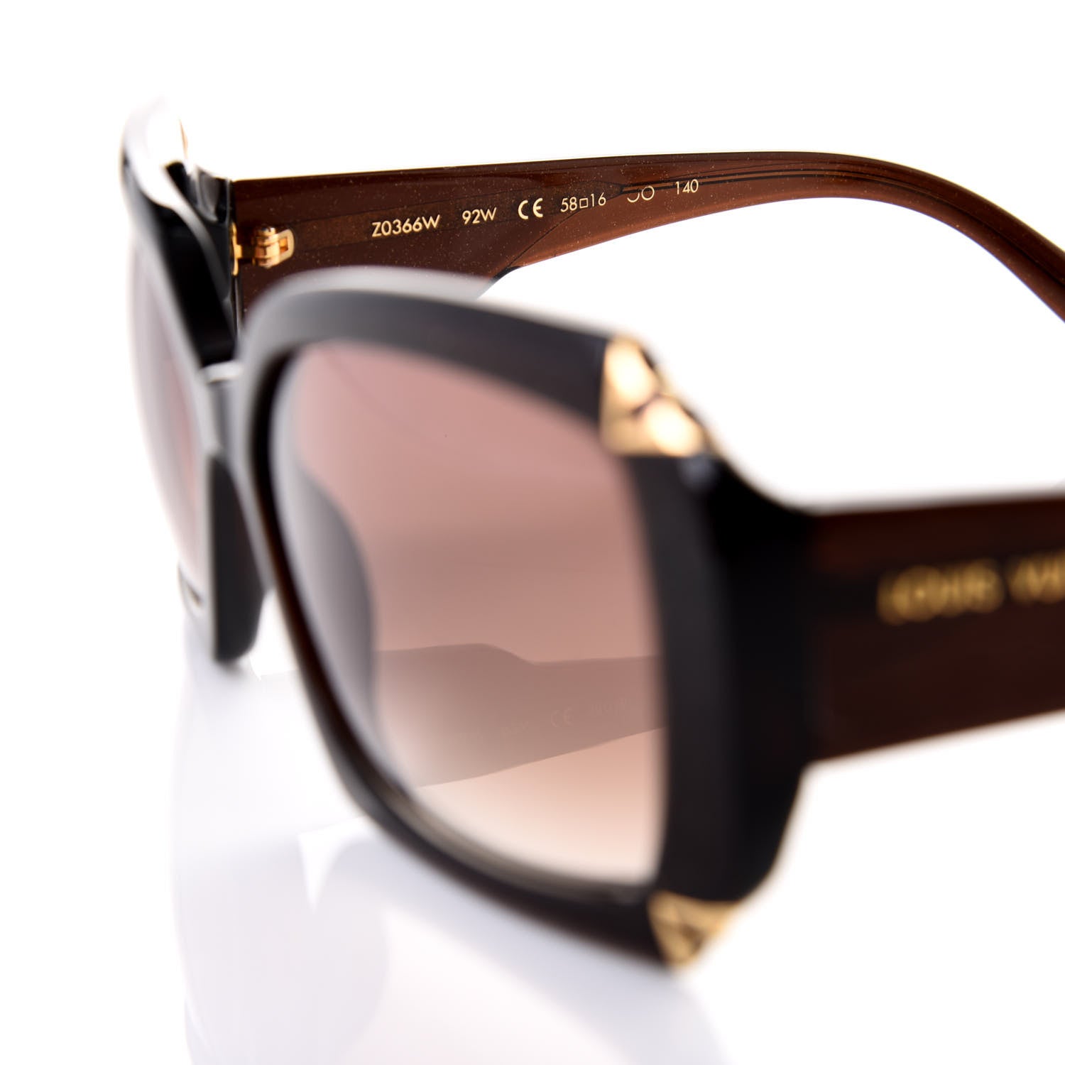 Louis Vuitton Hortensia Cat Eye Sunglasses Z0366W Brown Glitter 6 of 8