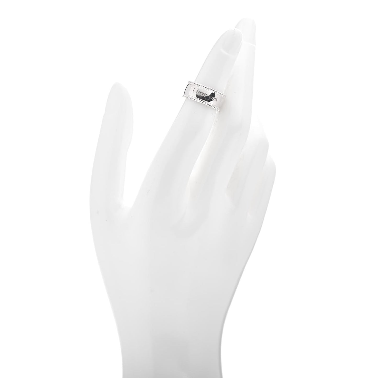 Sterling Silver Milgrain I Love You Band Ring 46 3.75