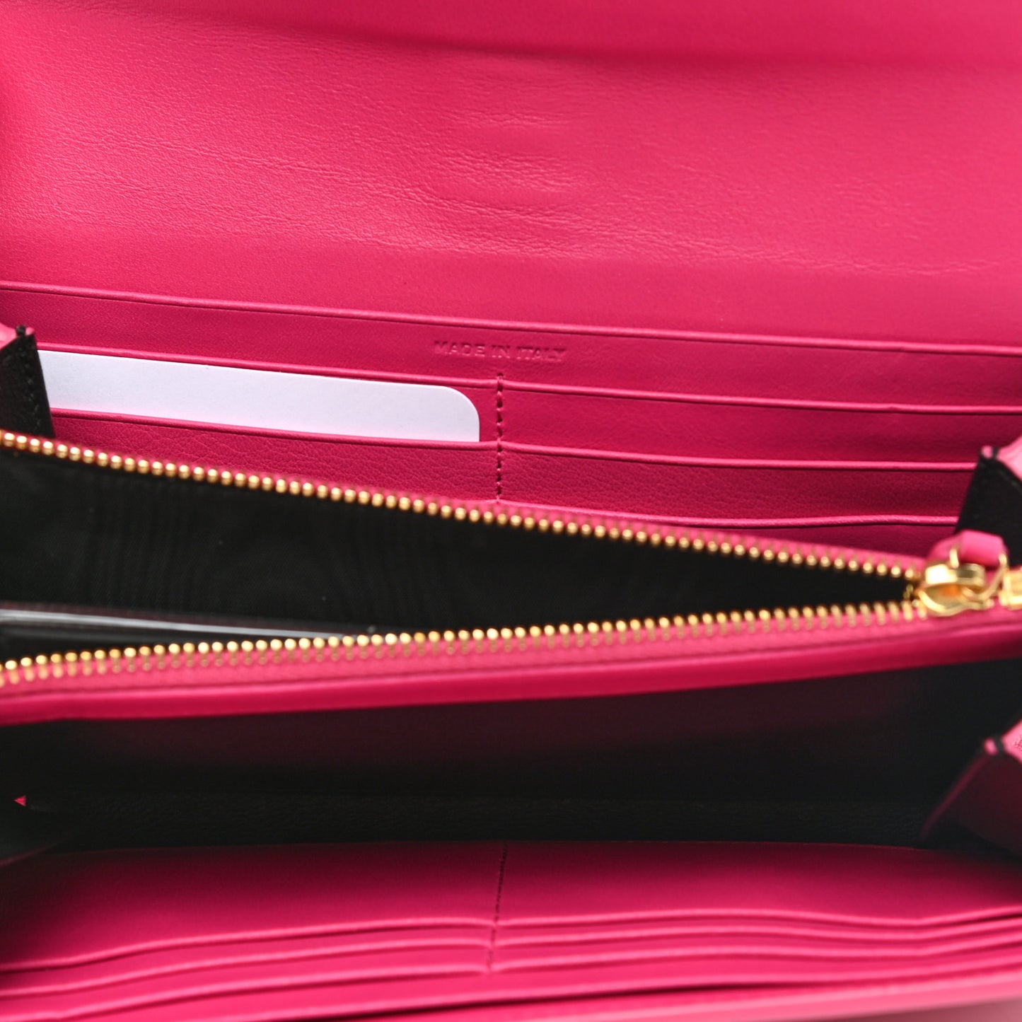 Calfskin Classic Y Ligne Wallet Fuchsia