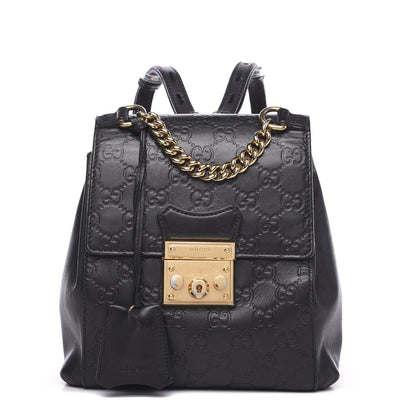 Gucci Guccissima Signature Padlock Backpack Black 1 of 15