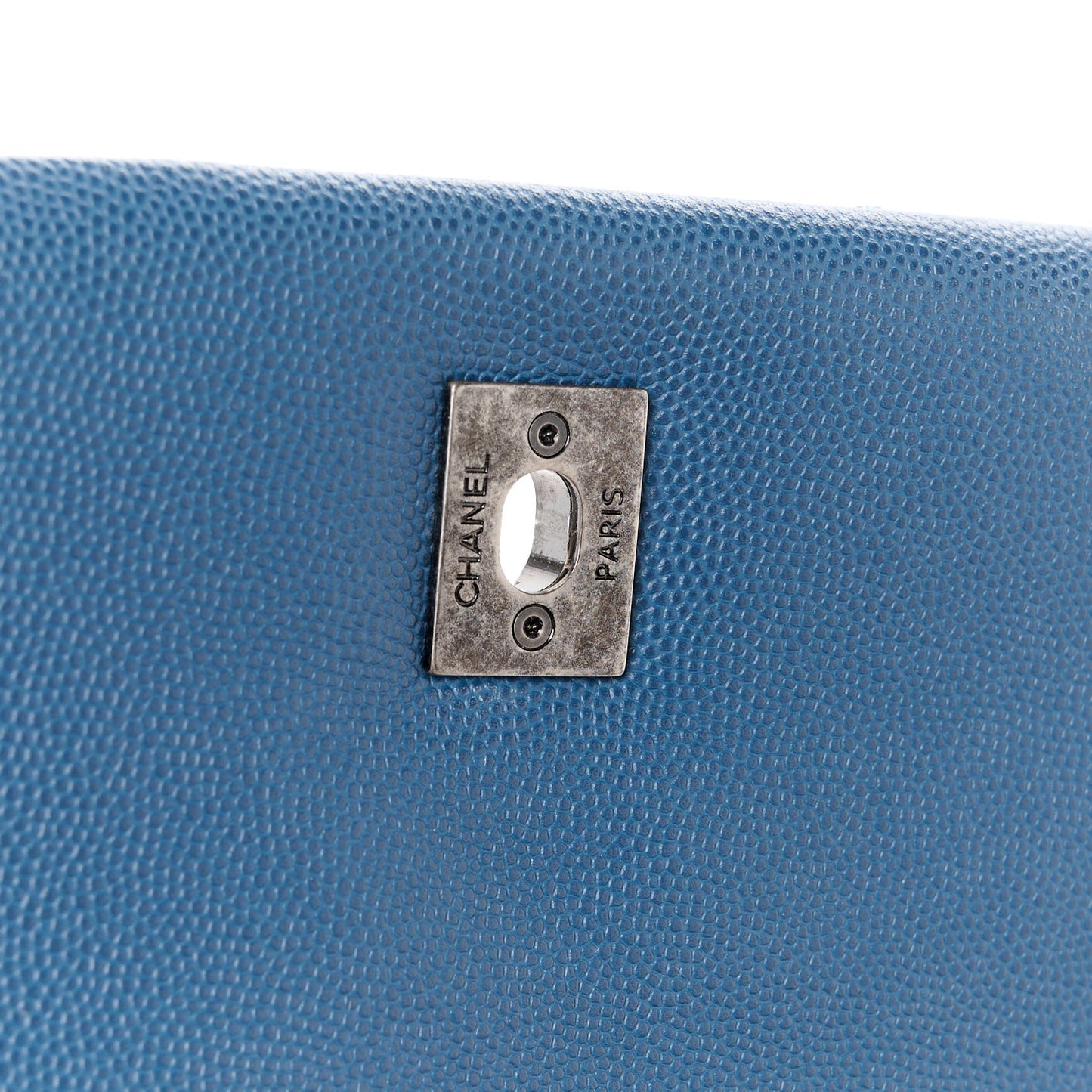 Caviar Quilted Small Coco Handle Flap Blue