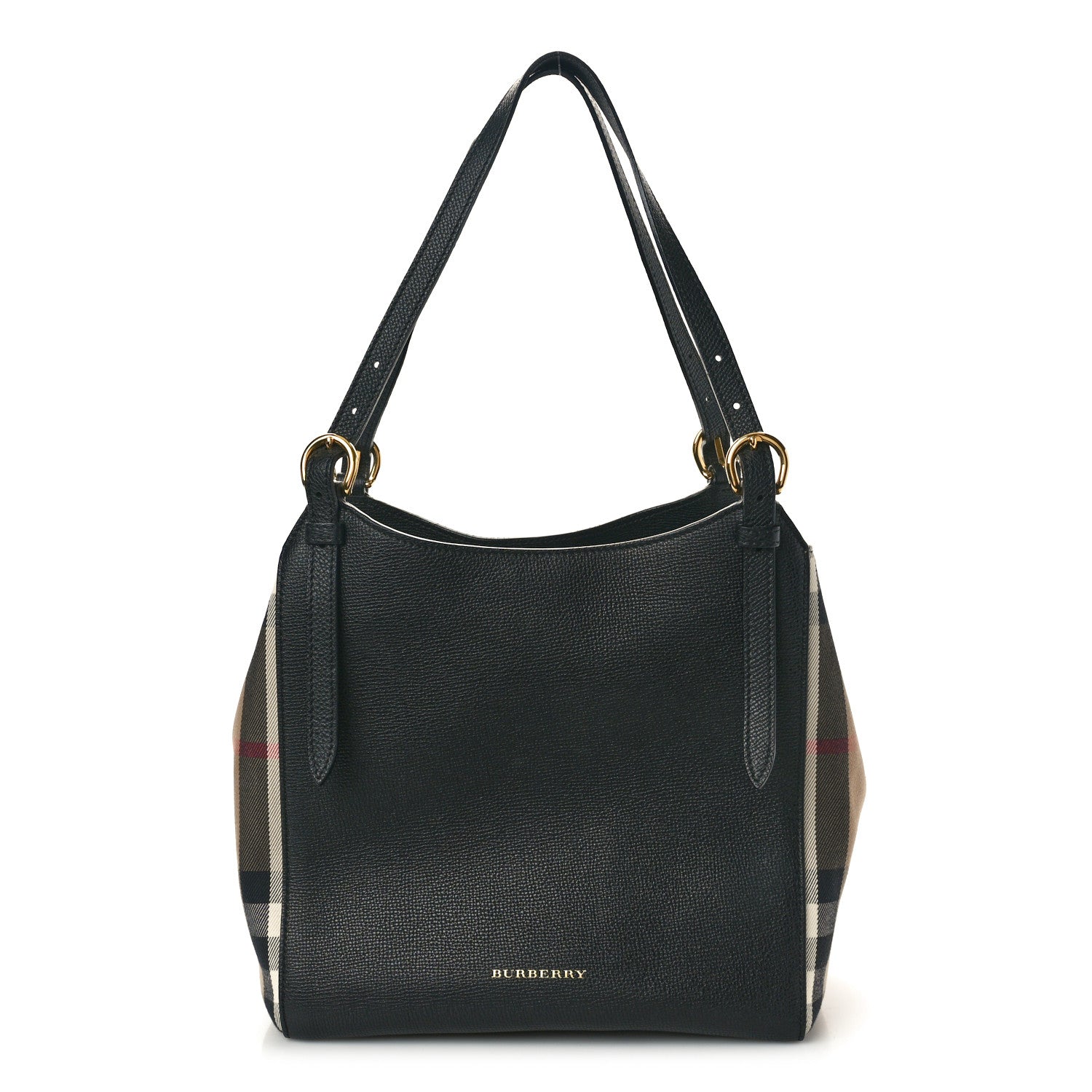 Burberry Grainy Calfskin House Check Small Canterbury Black 1 of 9