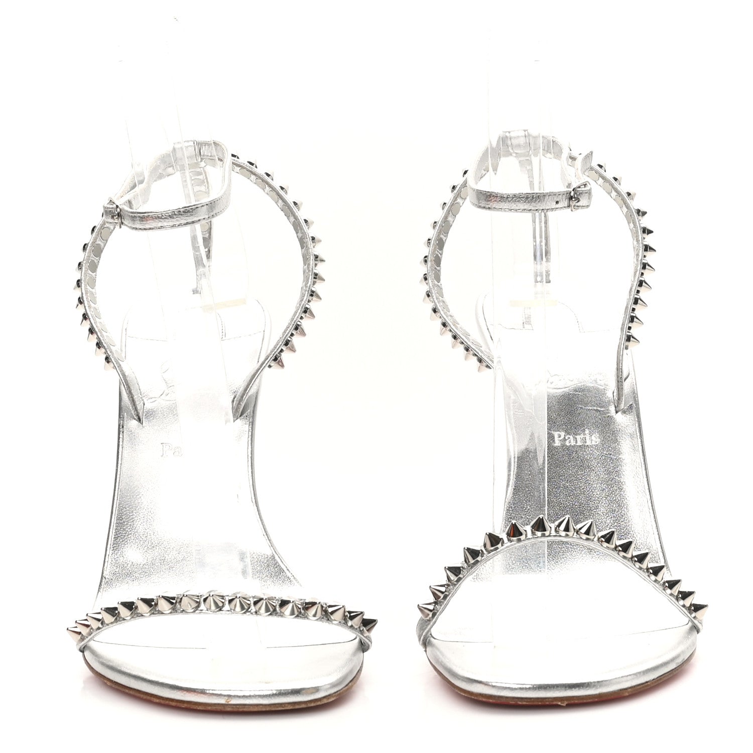 Christian Louboutin Nappa So Me 100 Sandals 37.5 Silver 2 of 8