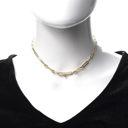 Hermes 18K Yellow Gold Diamond Pave Kelly Chaine Choker Necklace 2 of 5