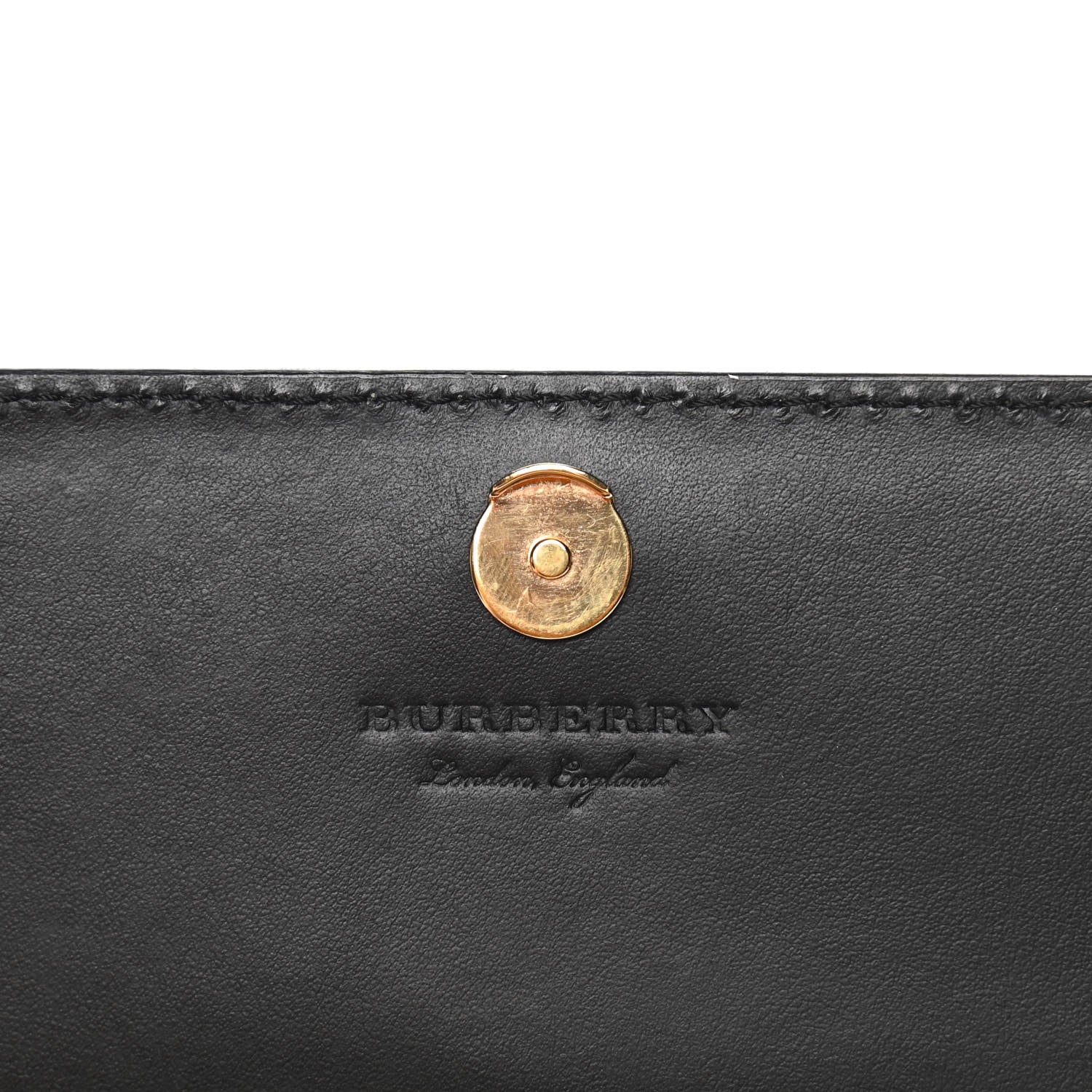 Burberry Derby Calfskin House Check Wallet On Chain Black 6 of 9