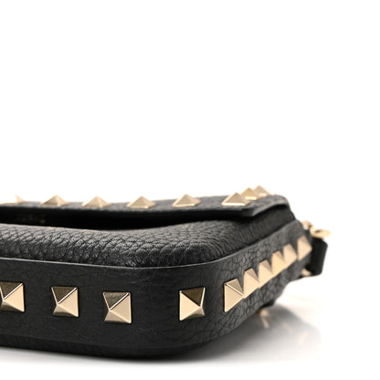 Valentino Garavani Grainy Calfskin Rockstud Crossbody Pouch Black 9 of 10