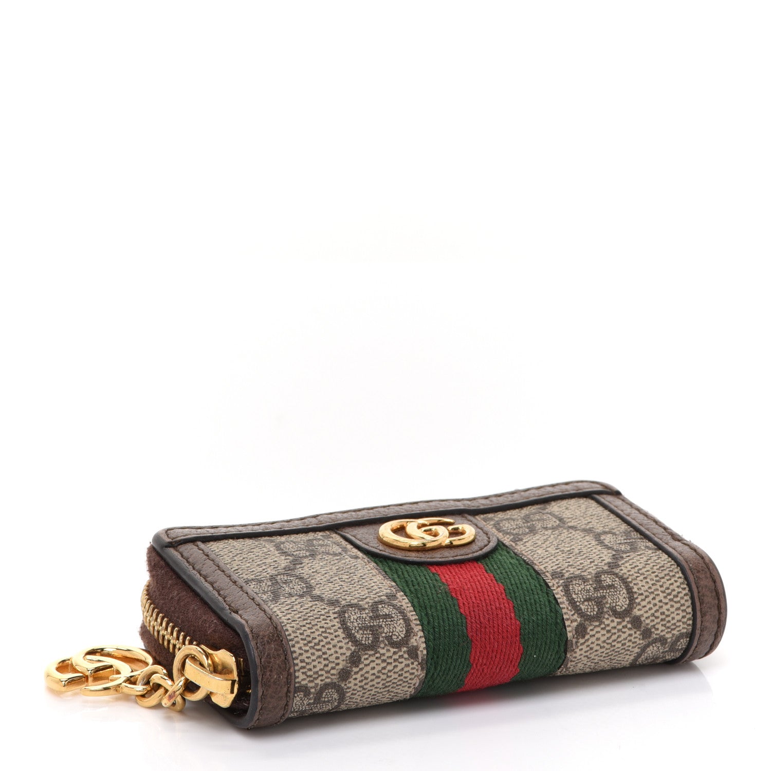 Gucci GG Supreme Monogram Web Ophidia Zip Around Key Case Beige New Acero 4 of 7