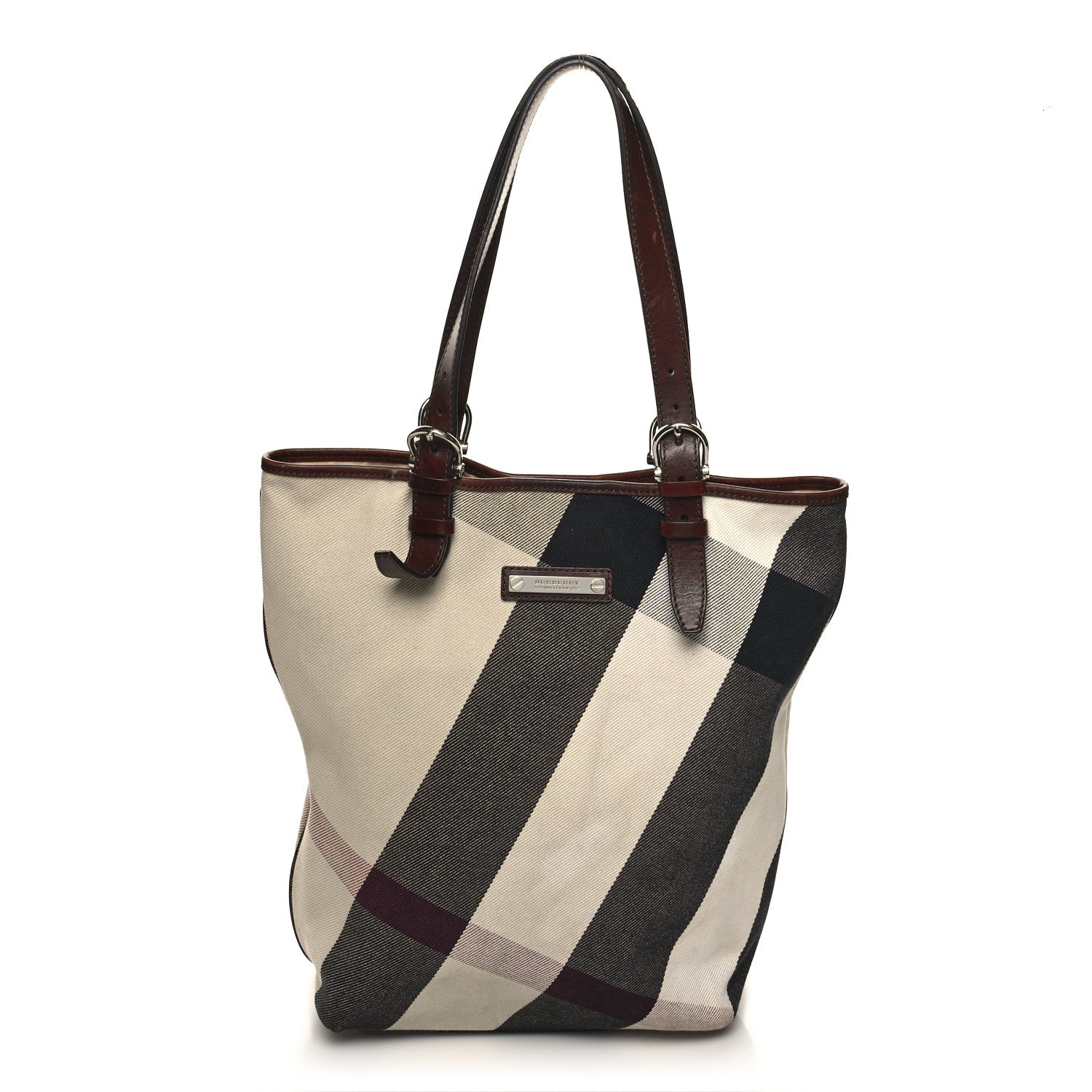 Burberry Canvas Mega Check Print Tote Beige 1 of 15
