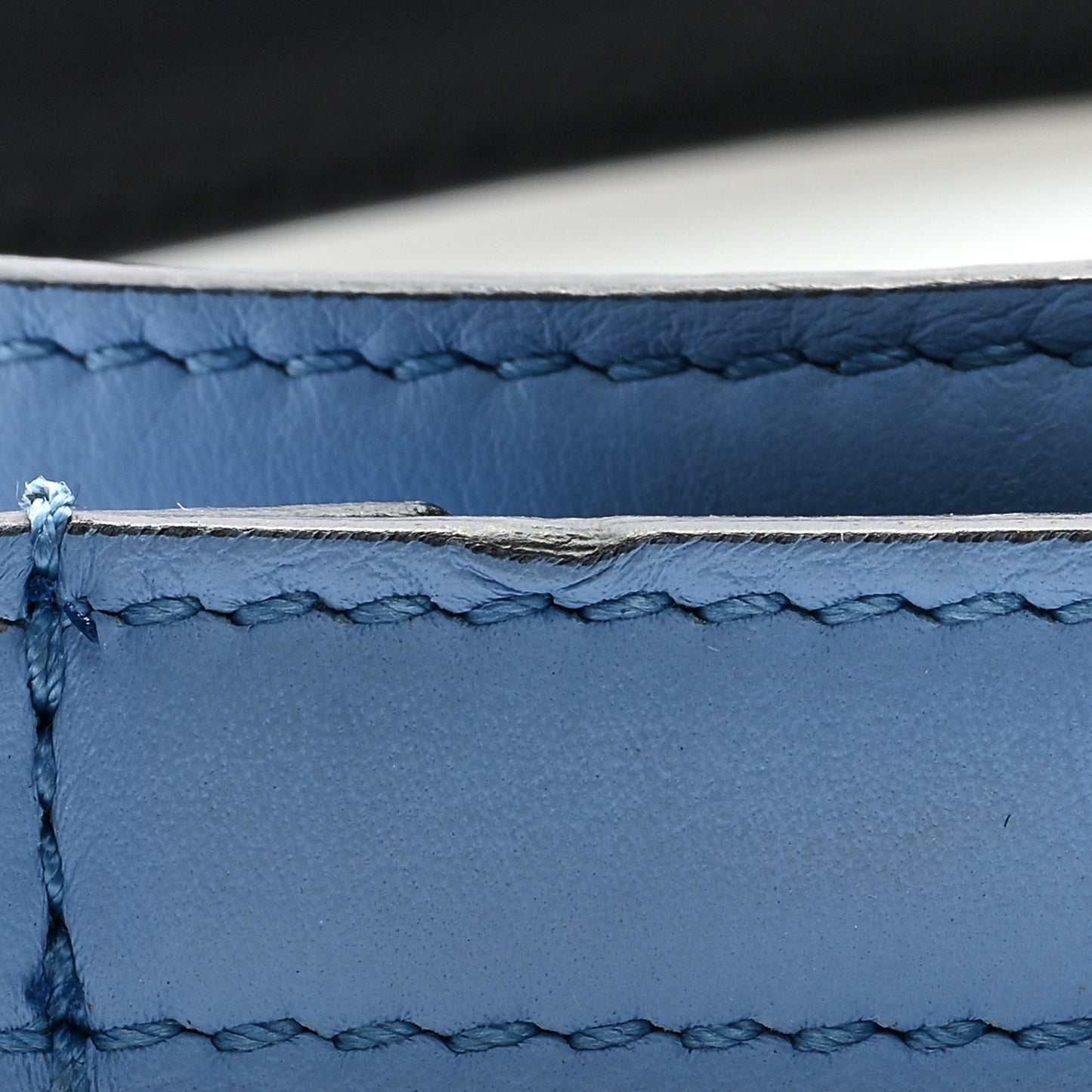 Moon Calfskin Nickel Interlocking G 20mm Belt 85 34 Porcelain Light Blue
