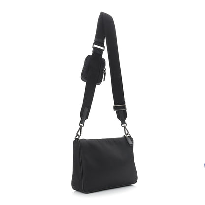 Prada Re-Nylon Saffiano Pocket Zippered Shoulder Bag Black 3 of 14