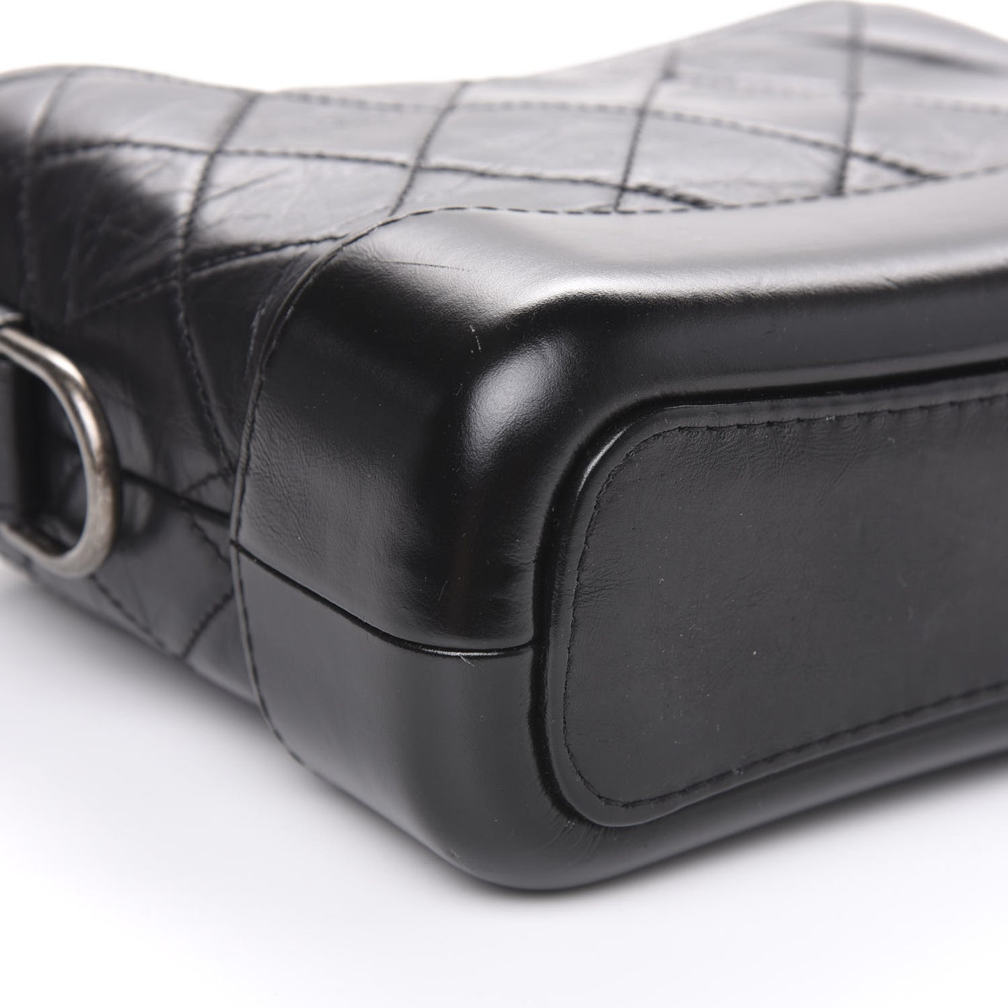 Aged Calfskin Quilted Small Gabrielle Hobo Black