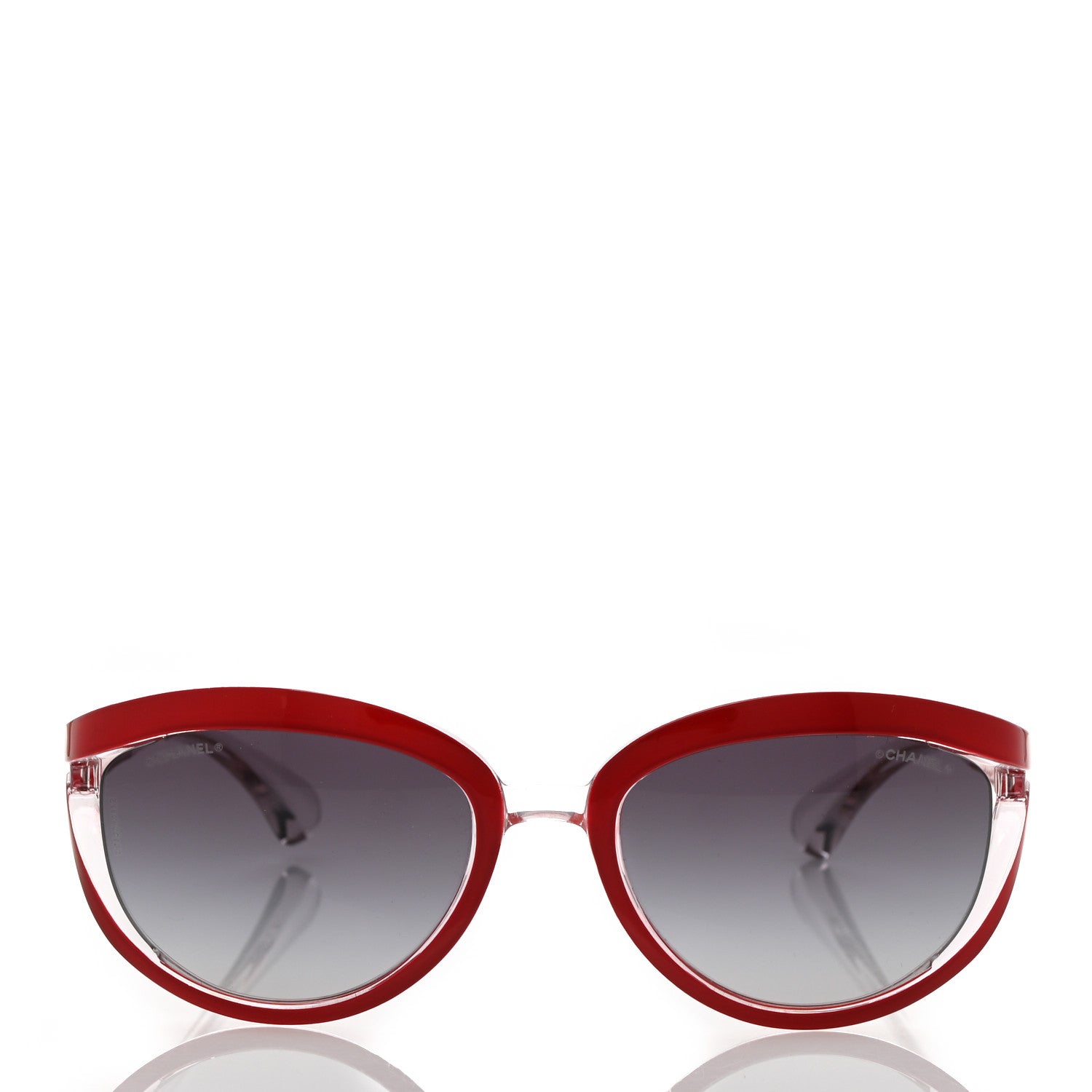 Chanel Acetate Transparent CC Sunglasses 71130 Red 2 of 8