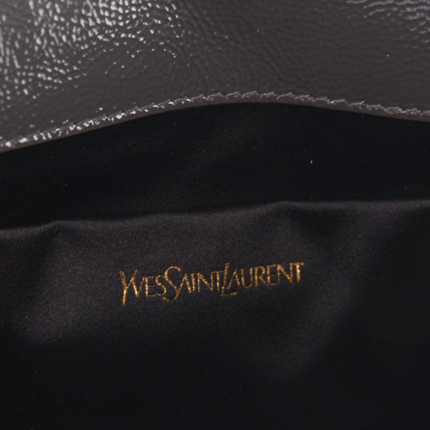 Textured Patent Monogram Large Belle de Jour Clutch Grey