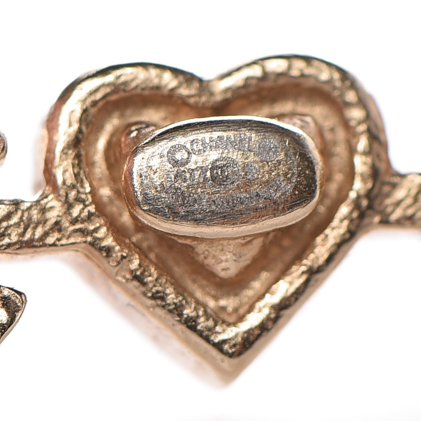 Enamel Pearl I Heart CC Brooch Gold