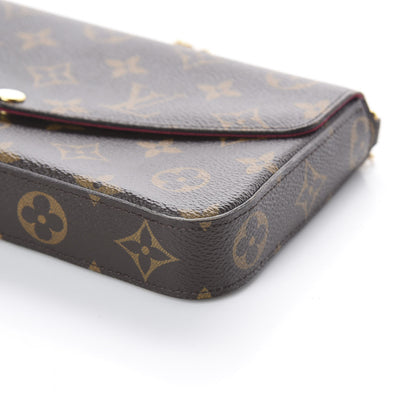 Louis Vuitton Monogram Pochette Felicie Chain Wallet Fuchsia 6 of 7