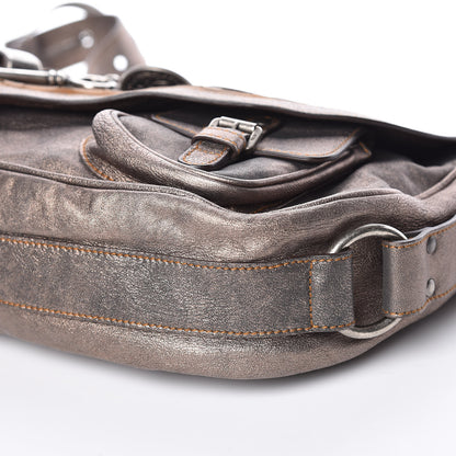 Christian Dior Metallic Calfskin Medium Gaucho Double Saddle Bag Bronze 9 of 11