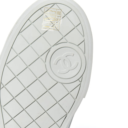 Chanel Fabric Low Top Sneakers 39.5 White 7 of 13