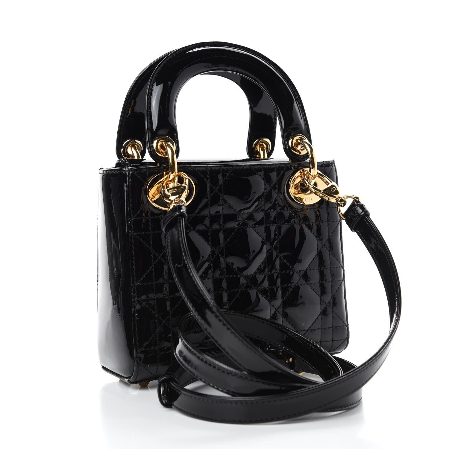 Christian Dior Patent Cannage Mini Lady Dior Black 3 of 11