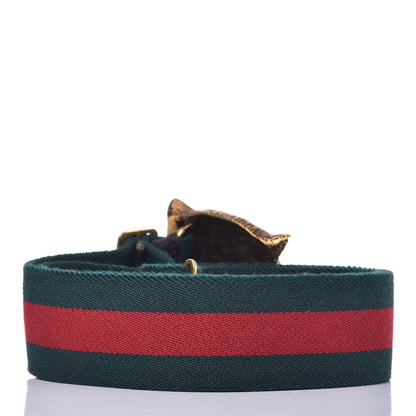 Gucci Web Feline Buckle Belt 75 30 Green Red 3 of 4