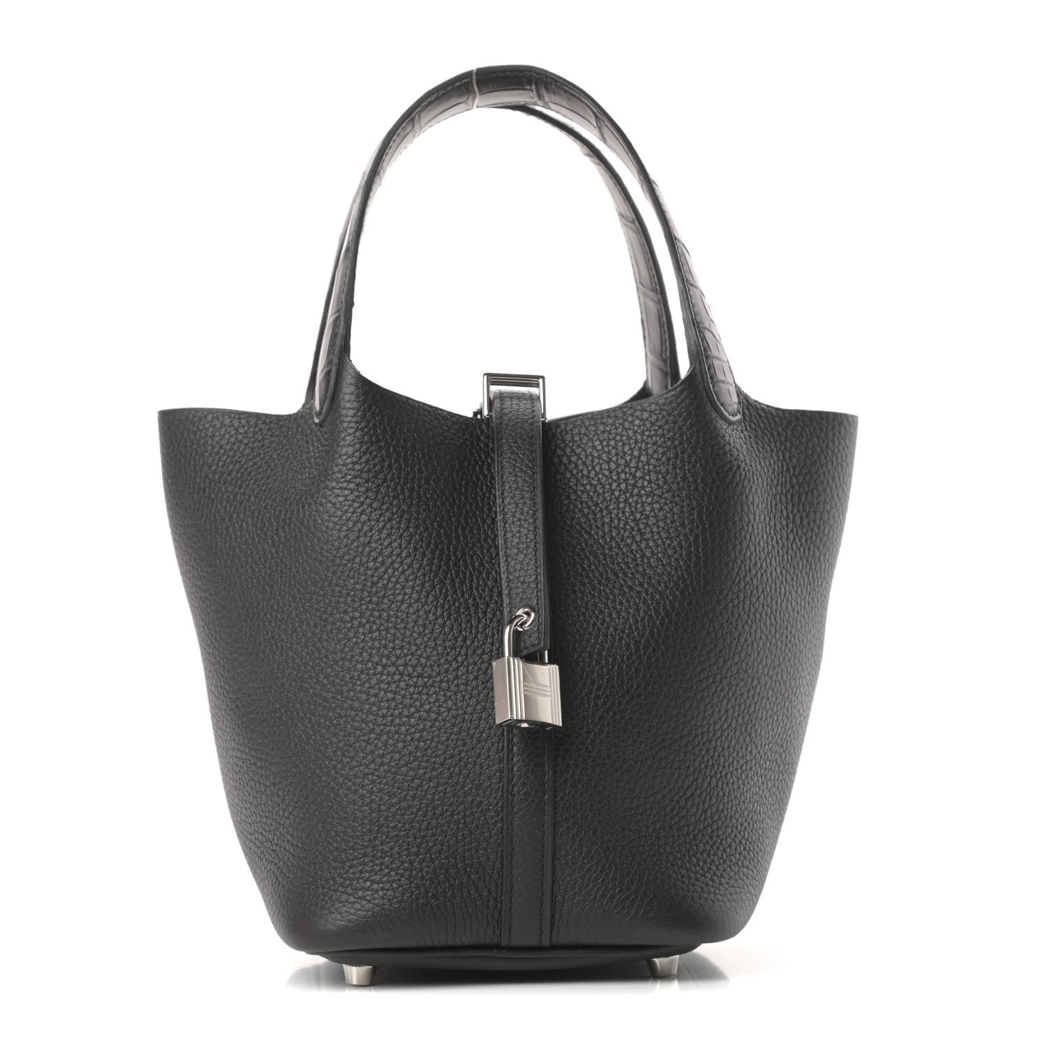 Hermes Taurillon Clemence Matte Alligator Picotin Lock Touch 18 PM Black 1 of 11